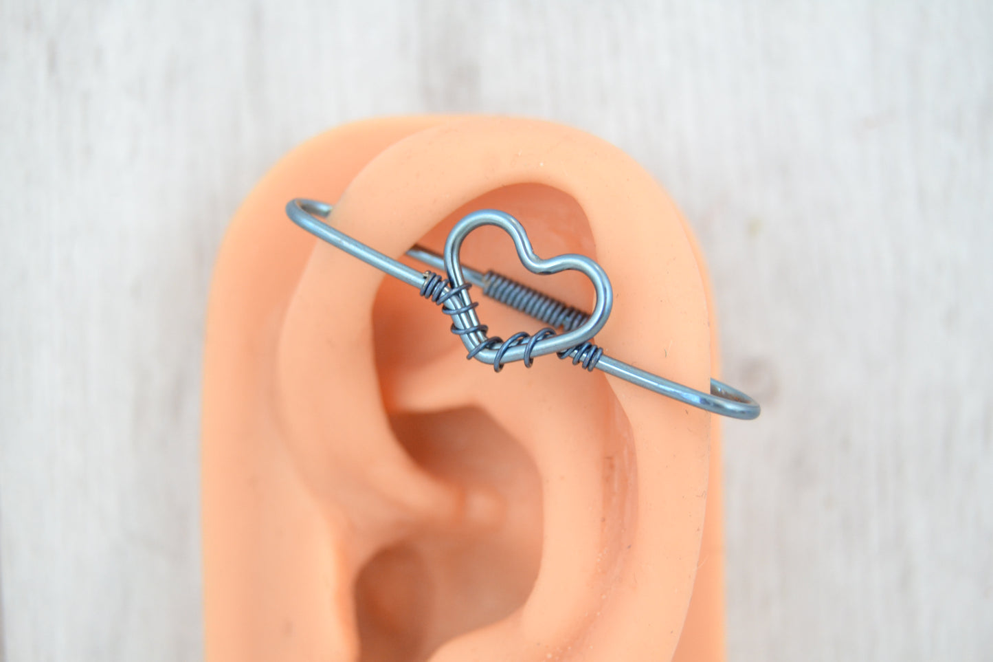Heart Seamless Industrial Bar - Niobium, Blue