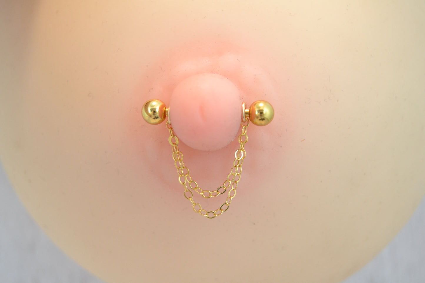Chain Gold IP 316L Stainless Steel Layered Nipple Ring - 1 pc