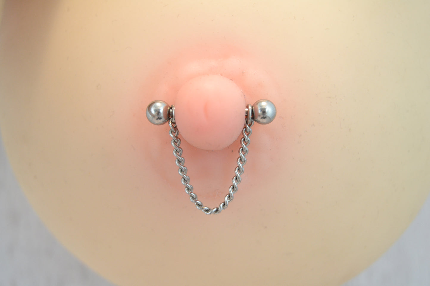 Chain 316L Stainless Steel Thin Curb Nipple Ring - 1 pc
