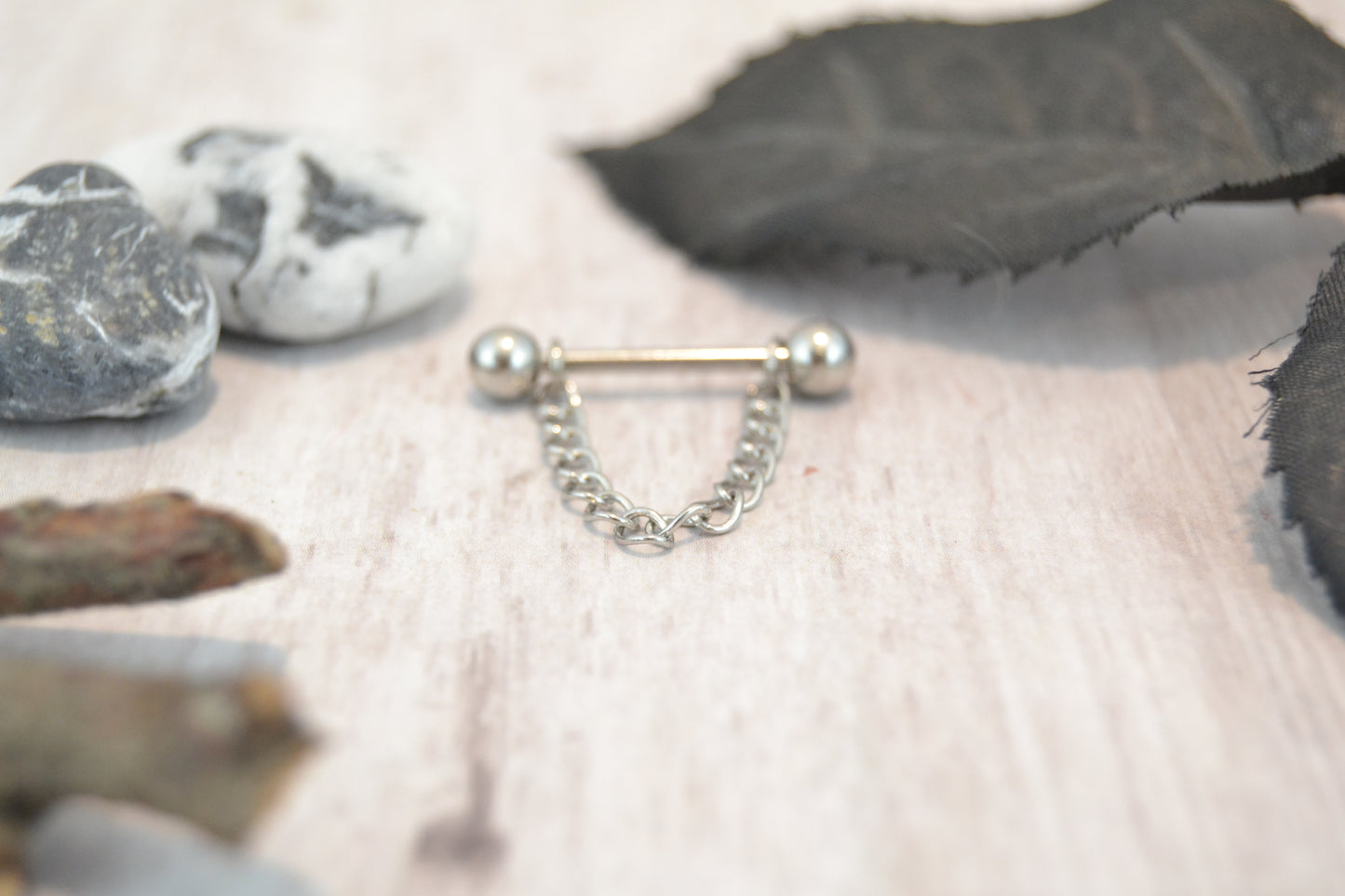Chain 316L Stainless Steel Simple Curb Nipple Ring - 1 pc