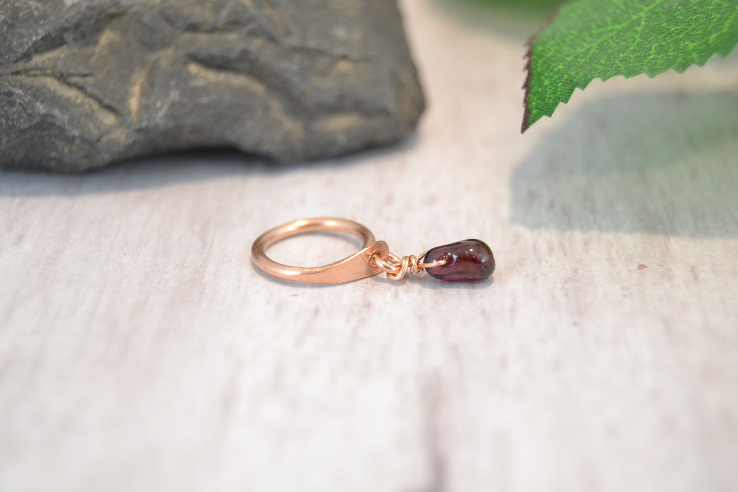 Gemstone Rose Gold Fill Teardrop Dangle Conch Earring