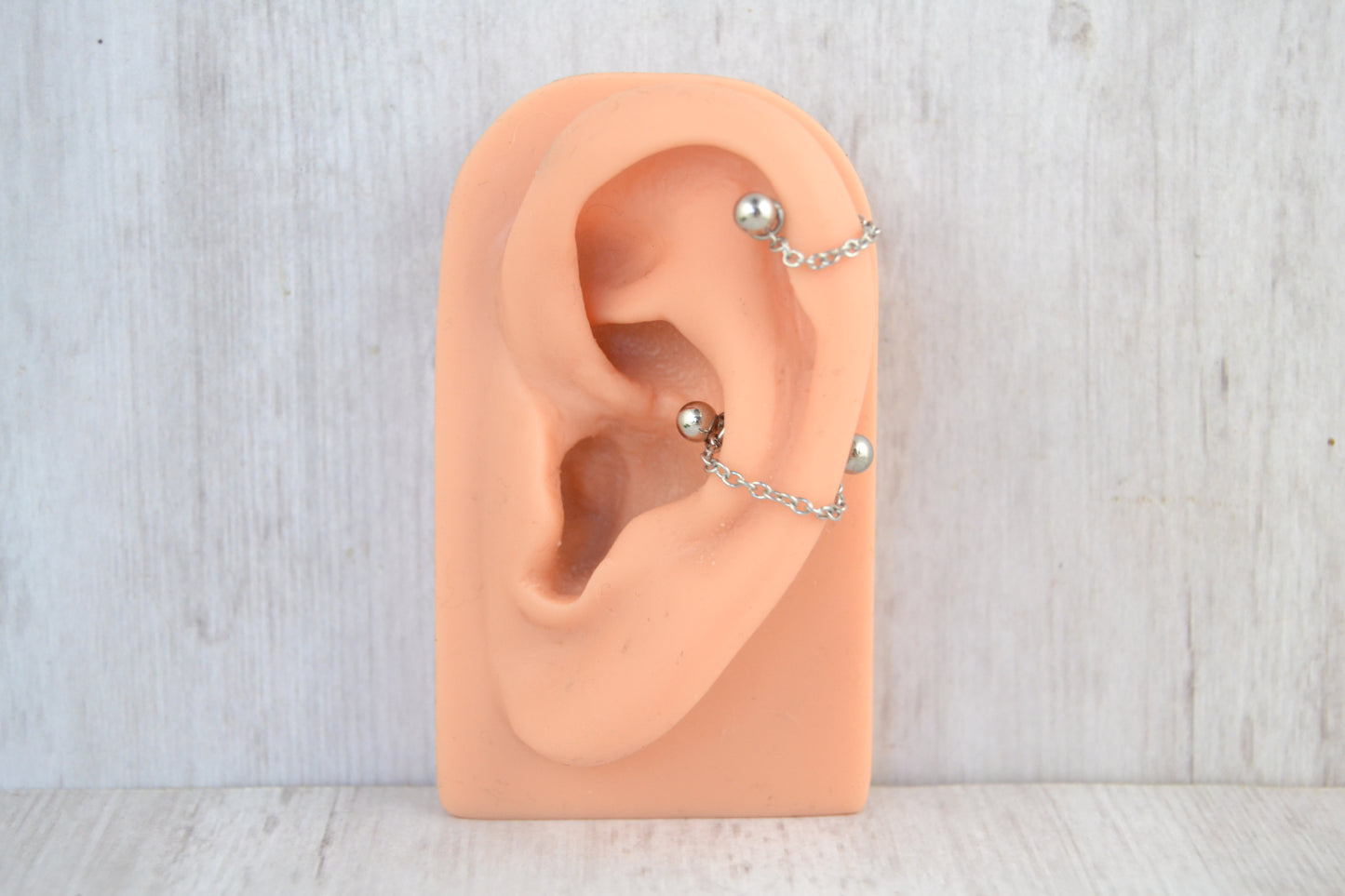 Dainty Chain Barbell Cuff - 316L Stainless Steel