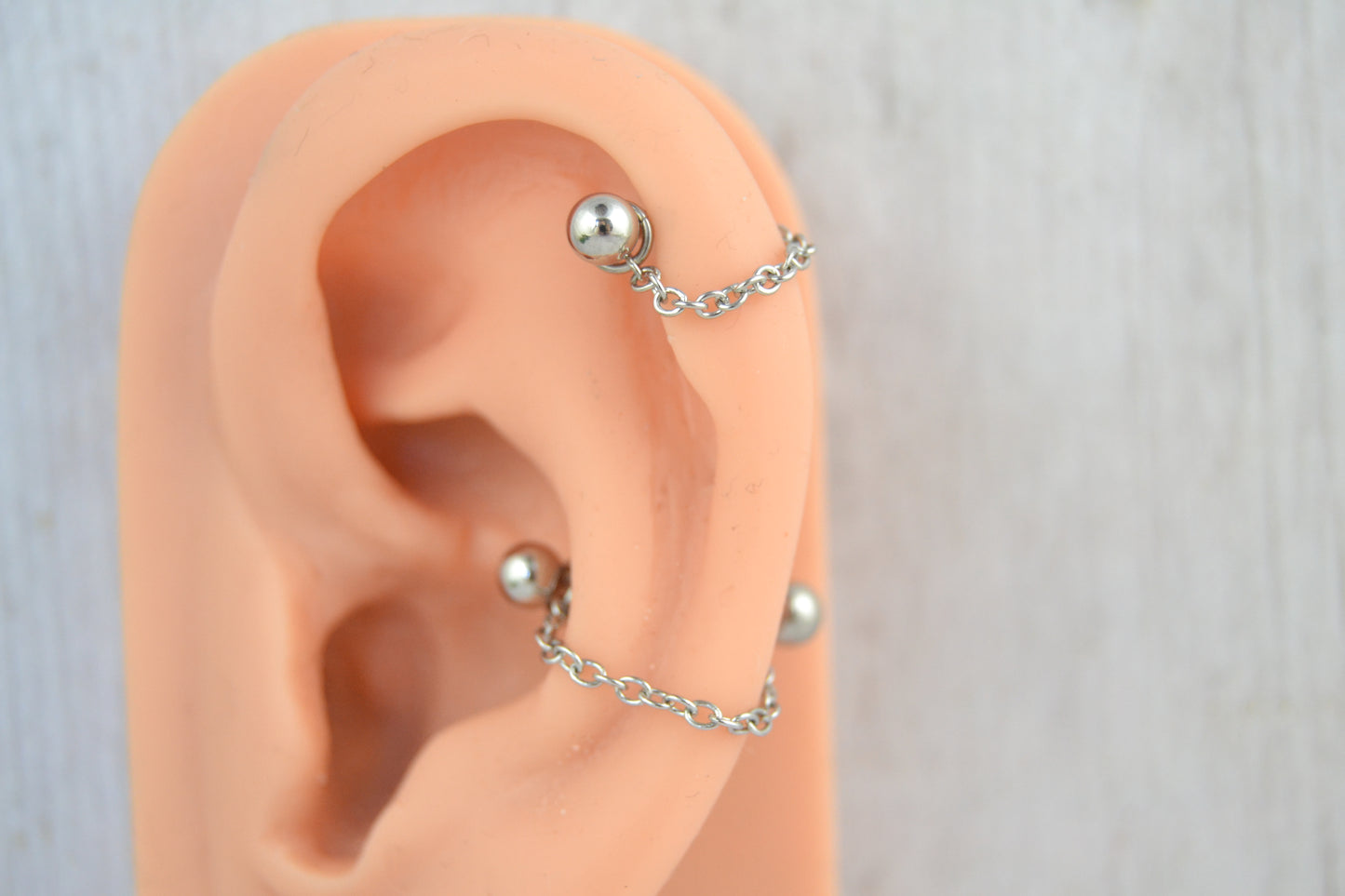 Dainty Chain Barbell Cuff - 316L Stainless Steel