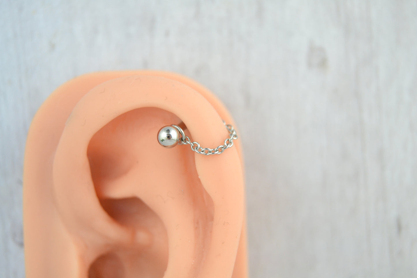 Dainty Chain Barbell Cuff - 316L Stainless Steel