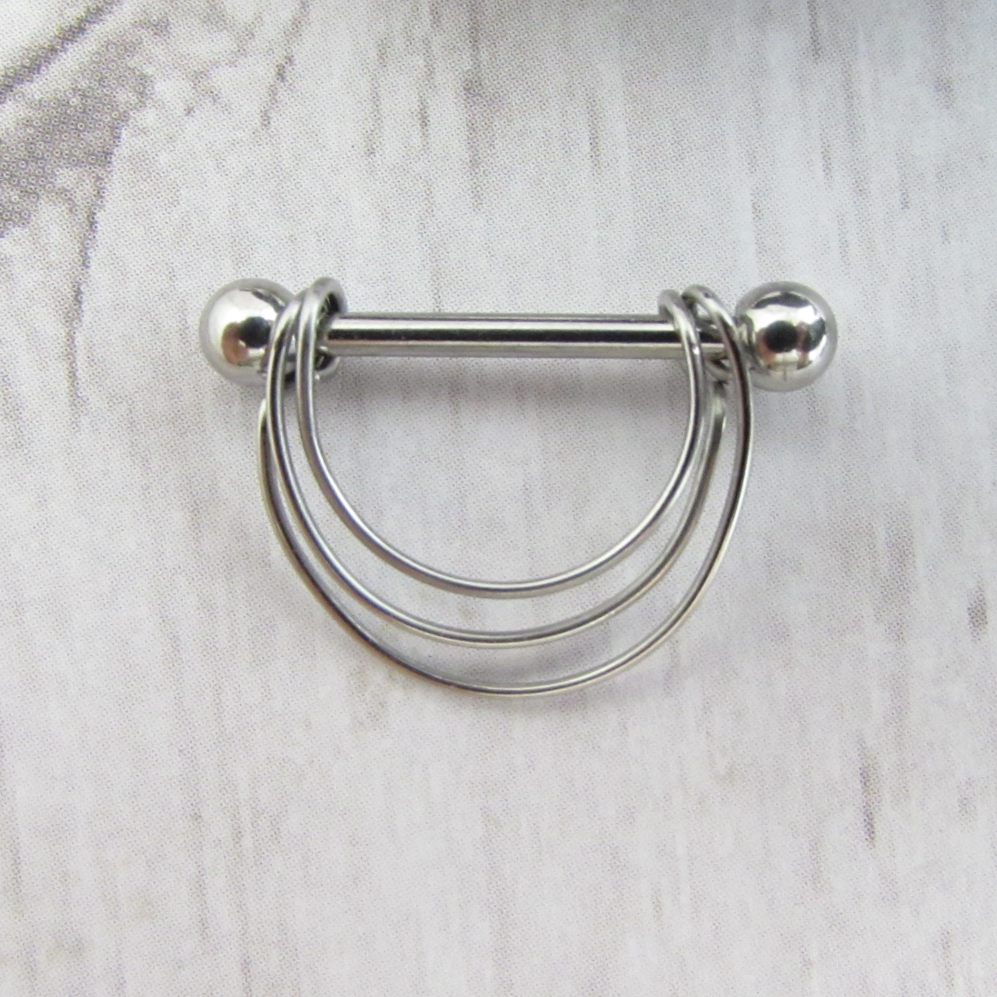 Triple Banded 316L Stainless Steel 14ga Nipple Ring
