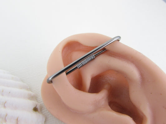 Niobium Pierced Industrial Ear Bar