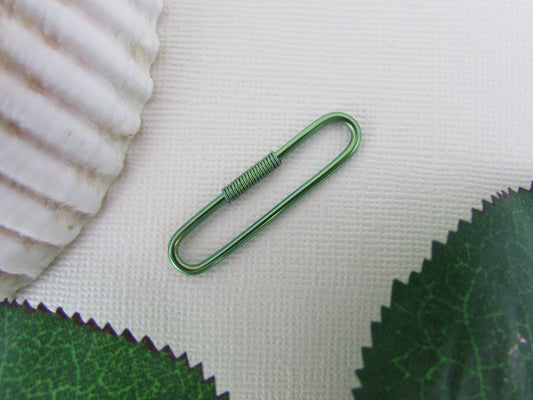 Niobium Green Pierced Industrial Ear Bar