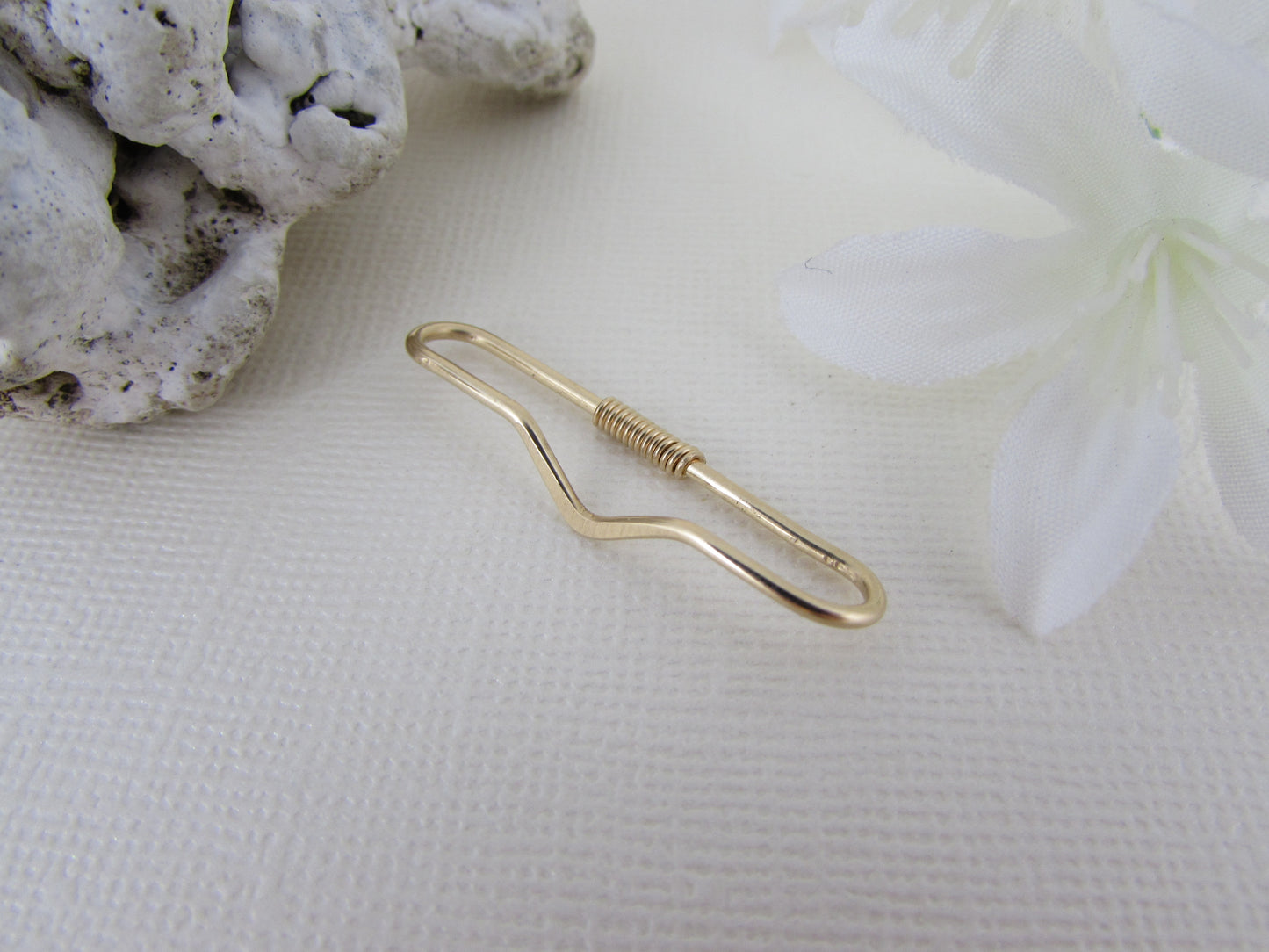 V 14k Yellow Gold Smooth Pierced Industrial Ear Bar