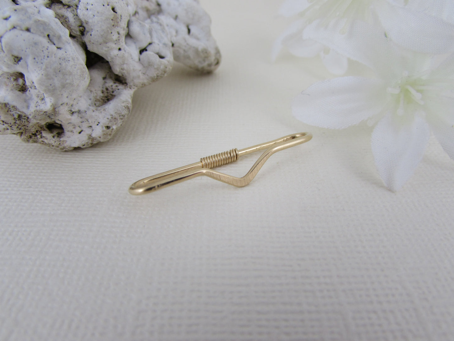 V 14k Yellow Gold Smooth Pierced Industrial Ear Bar