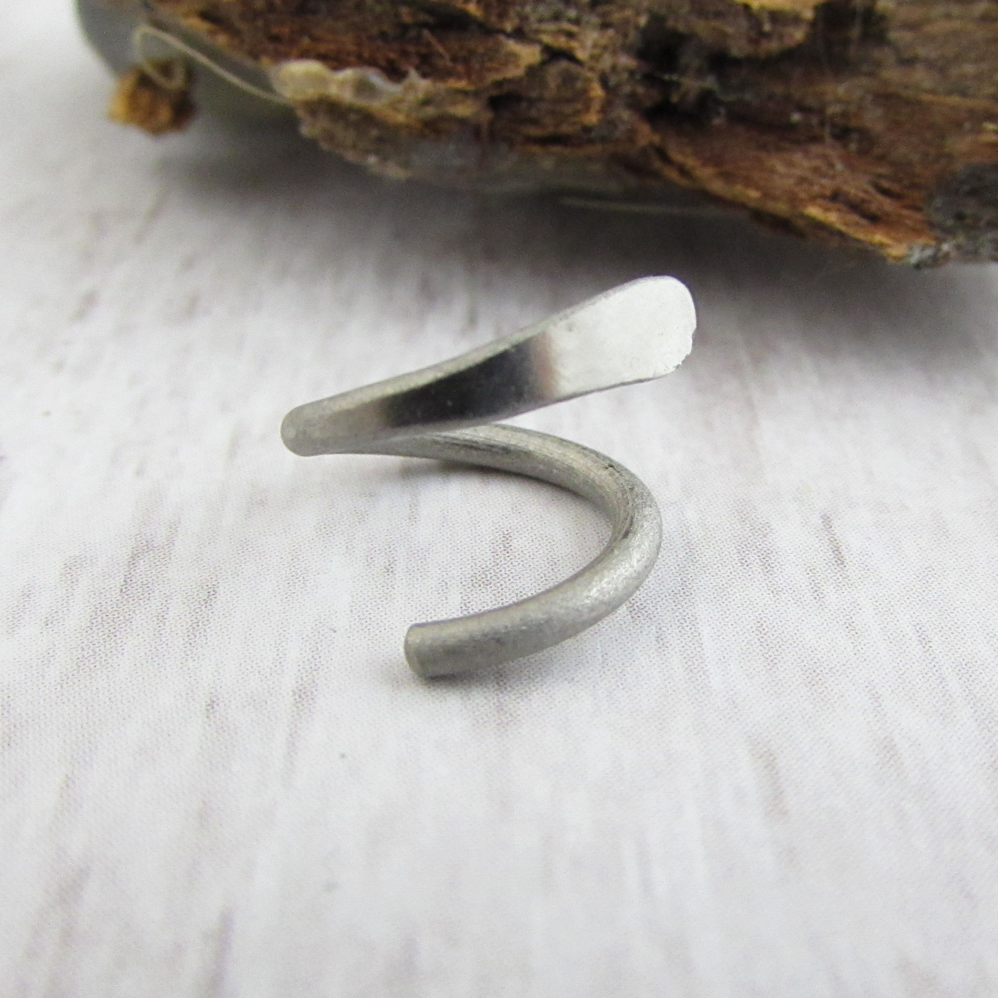 Titanium Spiral Belly Ring - 14g Natural Titanium