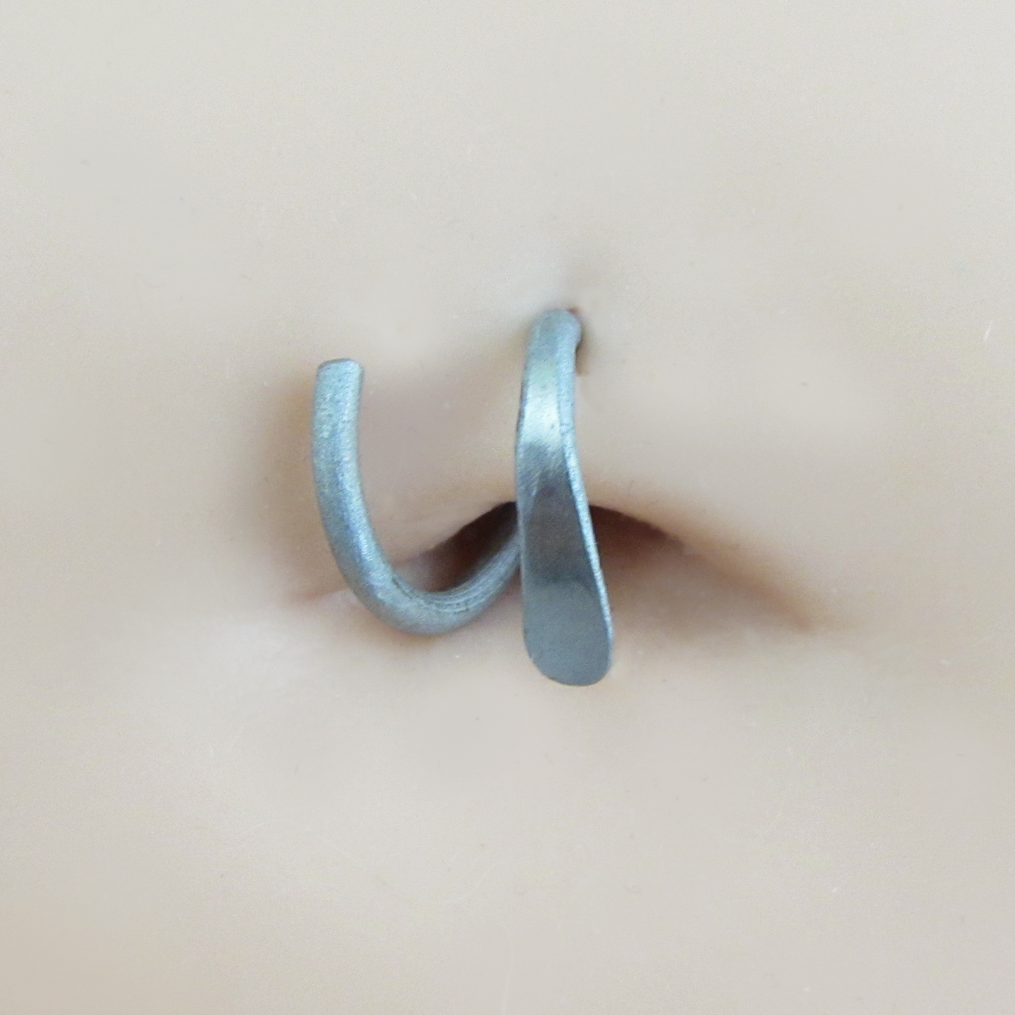 Titanium Spiral Belly Ring - 14g Natural Titanium