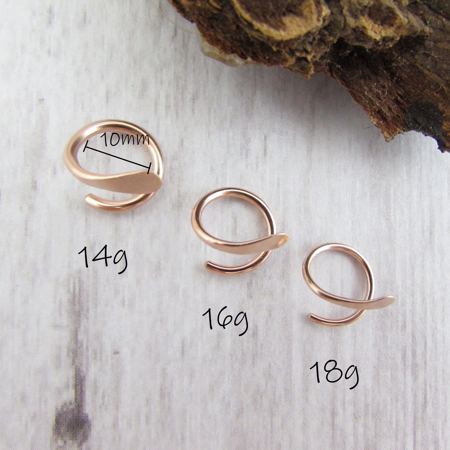 Opal 14k Rose Gold Spiral Belly Ring