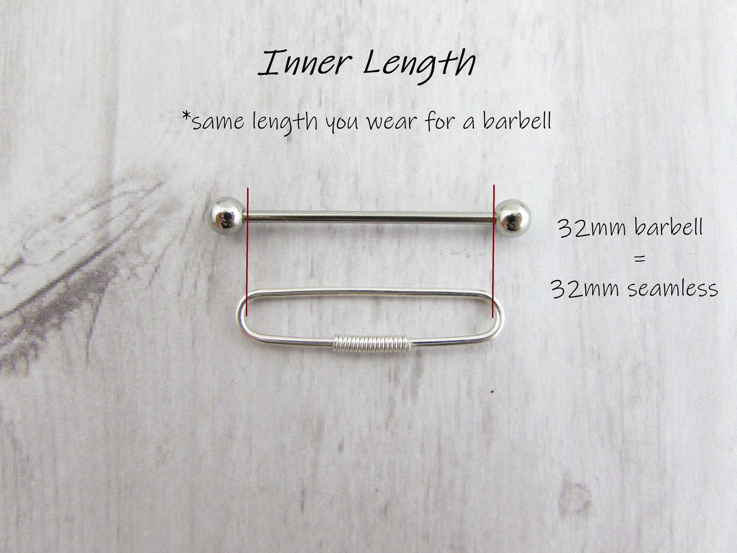 Heart Seamless Industrial Bar - Rose Gold Fill