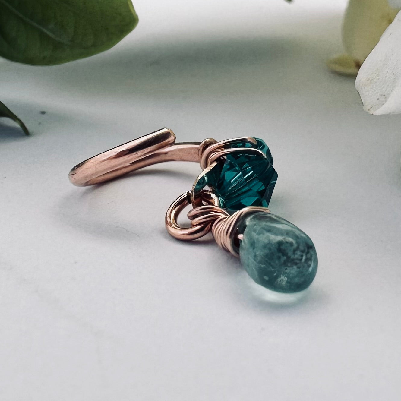 Healing Crystal Apatite Teardrop Cartilage Hoop