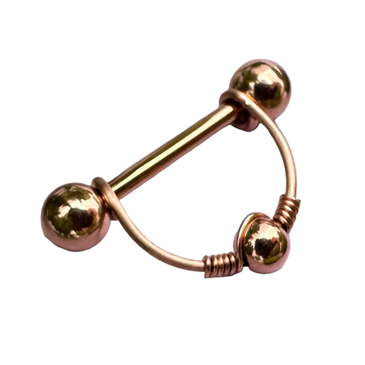 Beaded Nipple Ring Rose Gold 316L Stainless Steel - 1pc