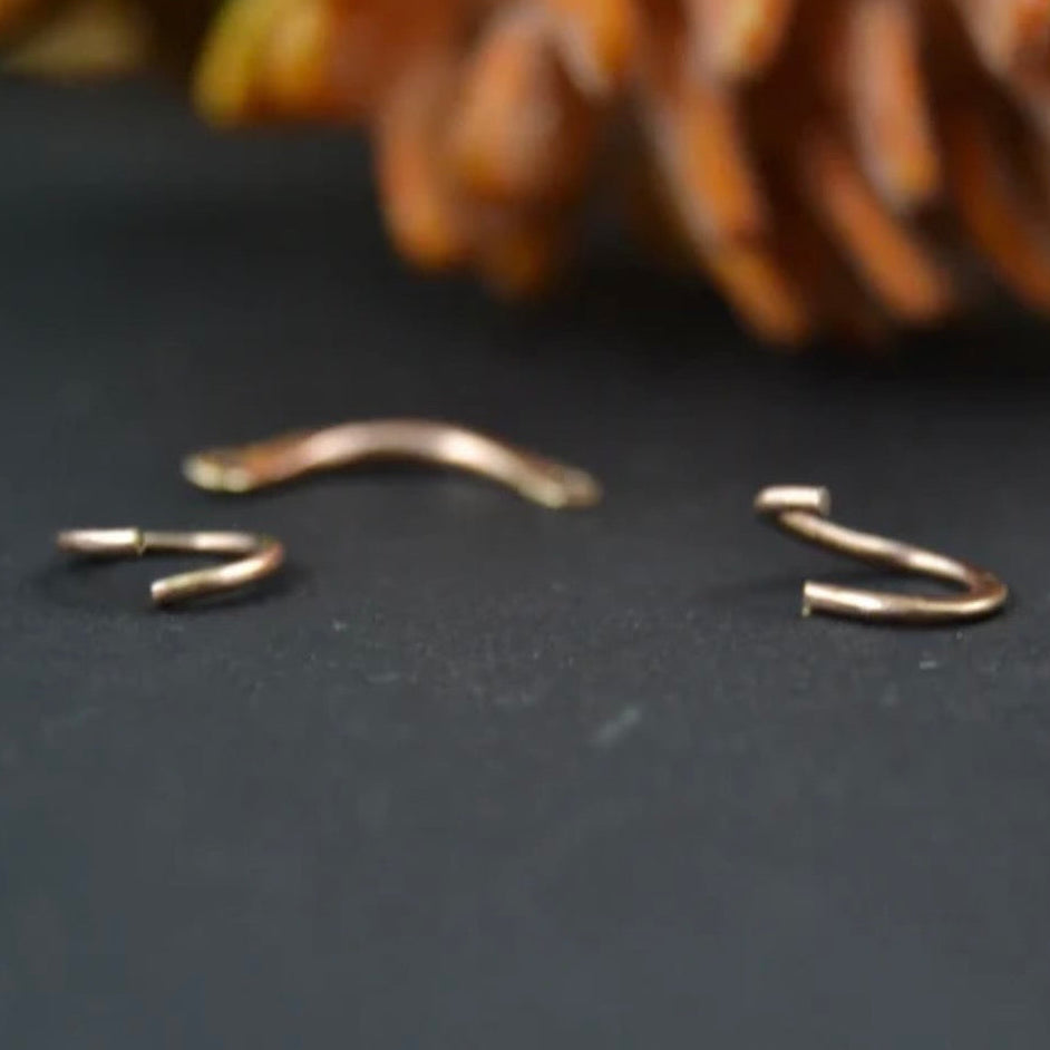 Abstract Removable O-Dangle Belly Ring - Gold, Rose Gold, Silver, Niobium - 16ga 14ga 12ga