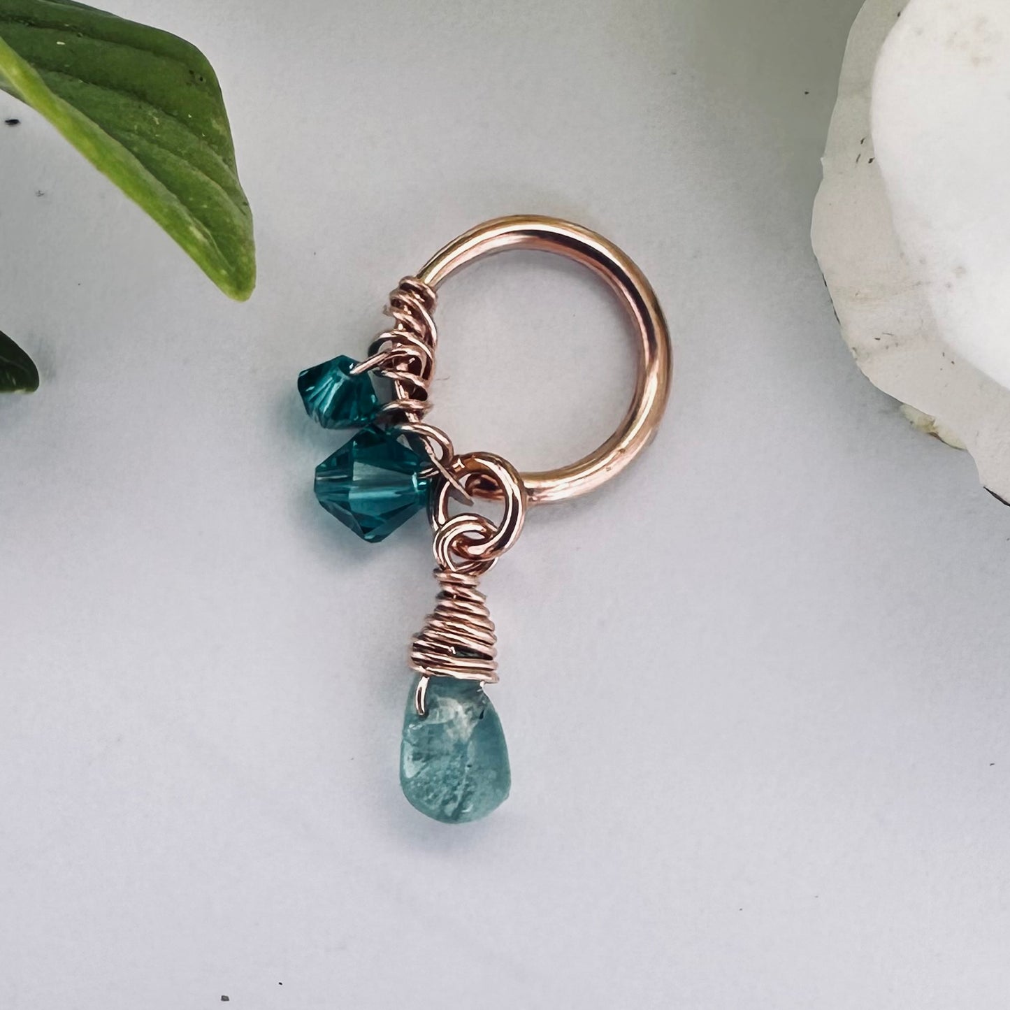 Healing Crystal Apatite Teardrop Cartilage Hoop