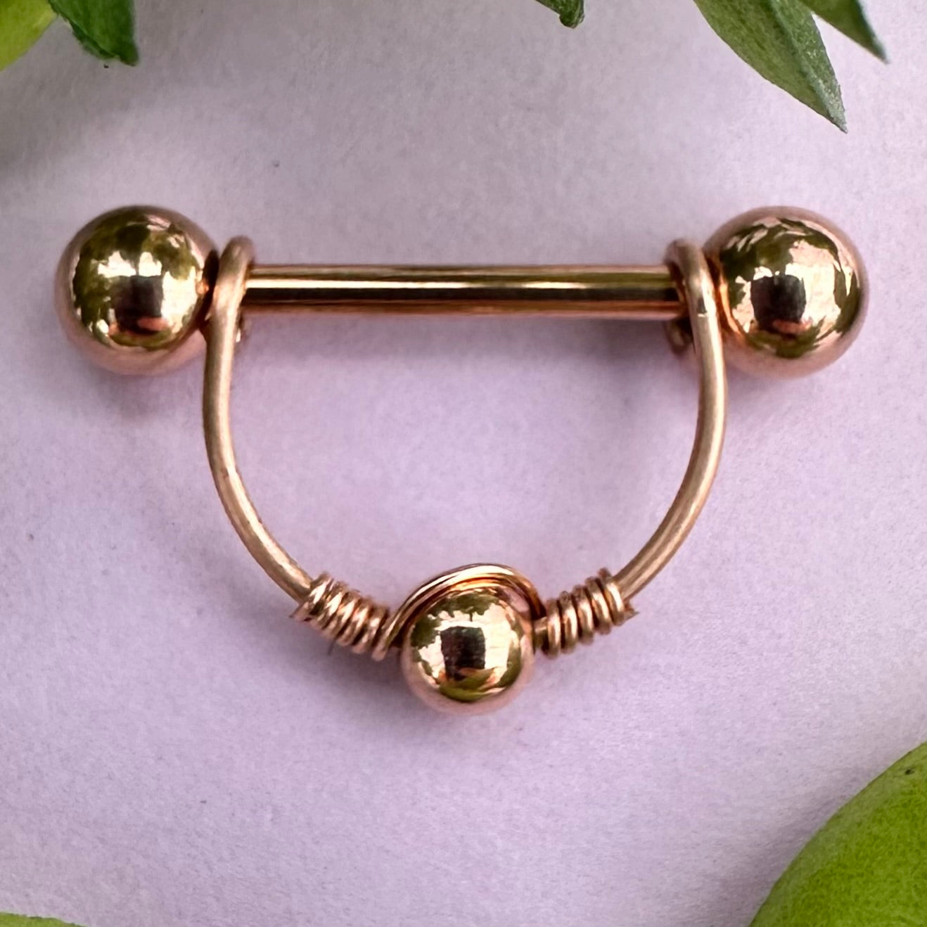 Beaded Nipple Ring 316L Stainless Steel - 1pc