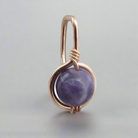 Gemstone Non Dangle Belly Ring - Rose Gold Fill 16ga