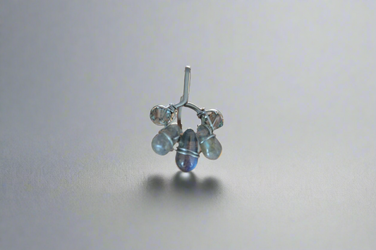 Healing Crystal Non Dangle Cluster Niobium Belly Ring