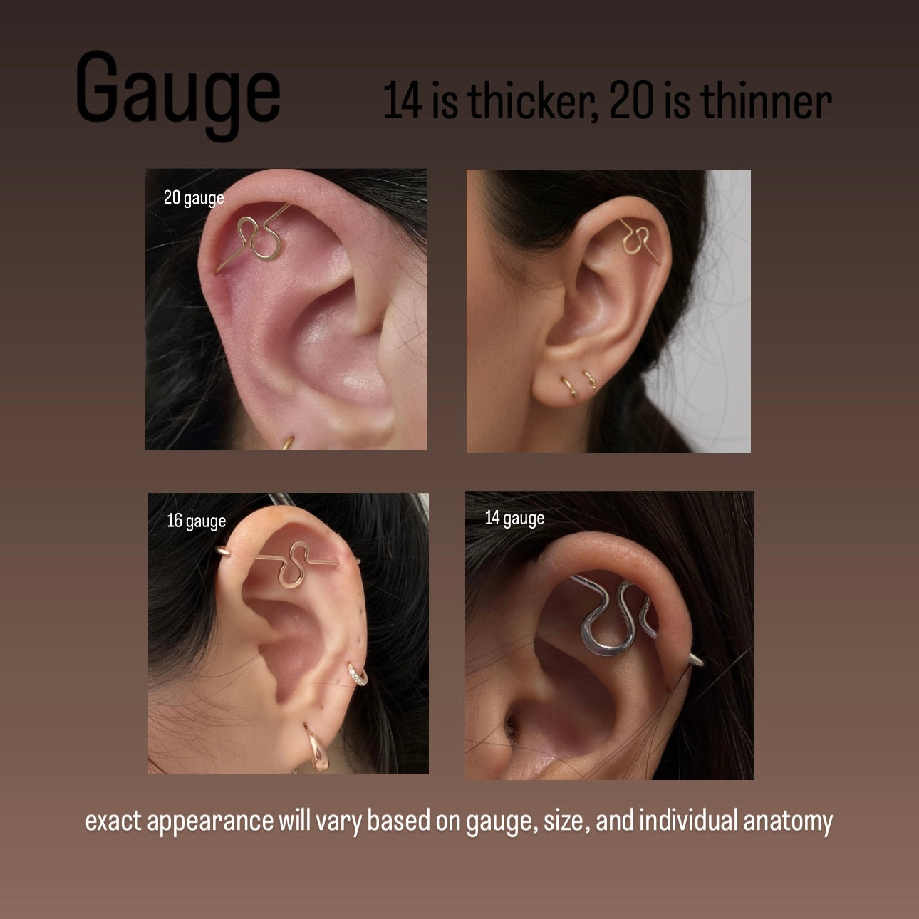 Abstract Seamless Industrial Piercing - 316L Stainless Steel, Titanium - 18ga 16ga