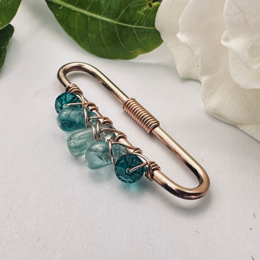 Healing Crystal Apatite Pierced Industrial Ear Bar
