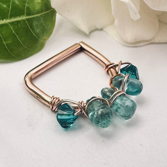 Healing Crystal Apatite Seamless Nipple Ring
