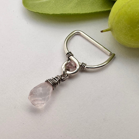 Grecian Rose Quartz Briolette Dangle Seamless Nipple Ring