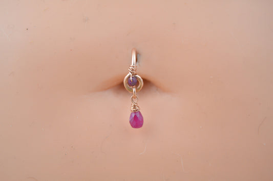 Grecian Gemstone Dangle Belly Ring