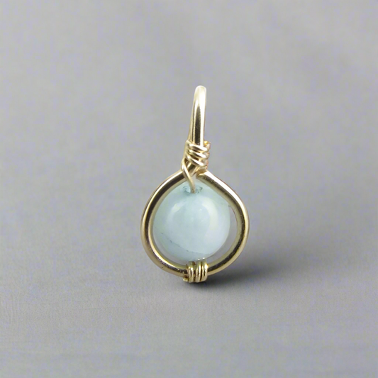 Gemstone Non Dangle Belly Ring - Yellow Gold Fill 18ga