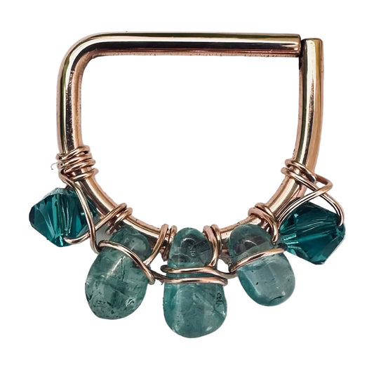 Healing Crystal Apatite Seamless Nipple Ring