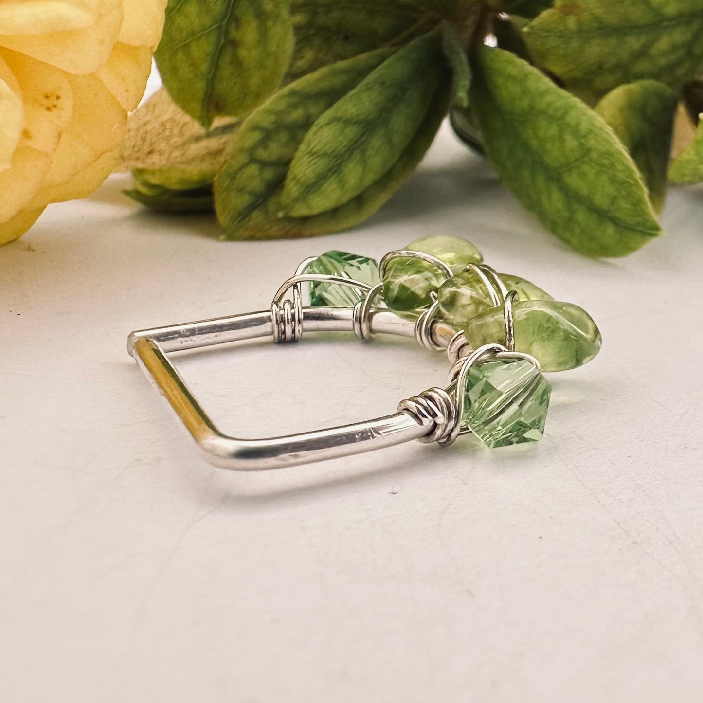 Healing Crystal Peridot Seamless Nipple Ring