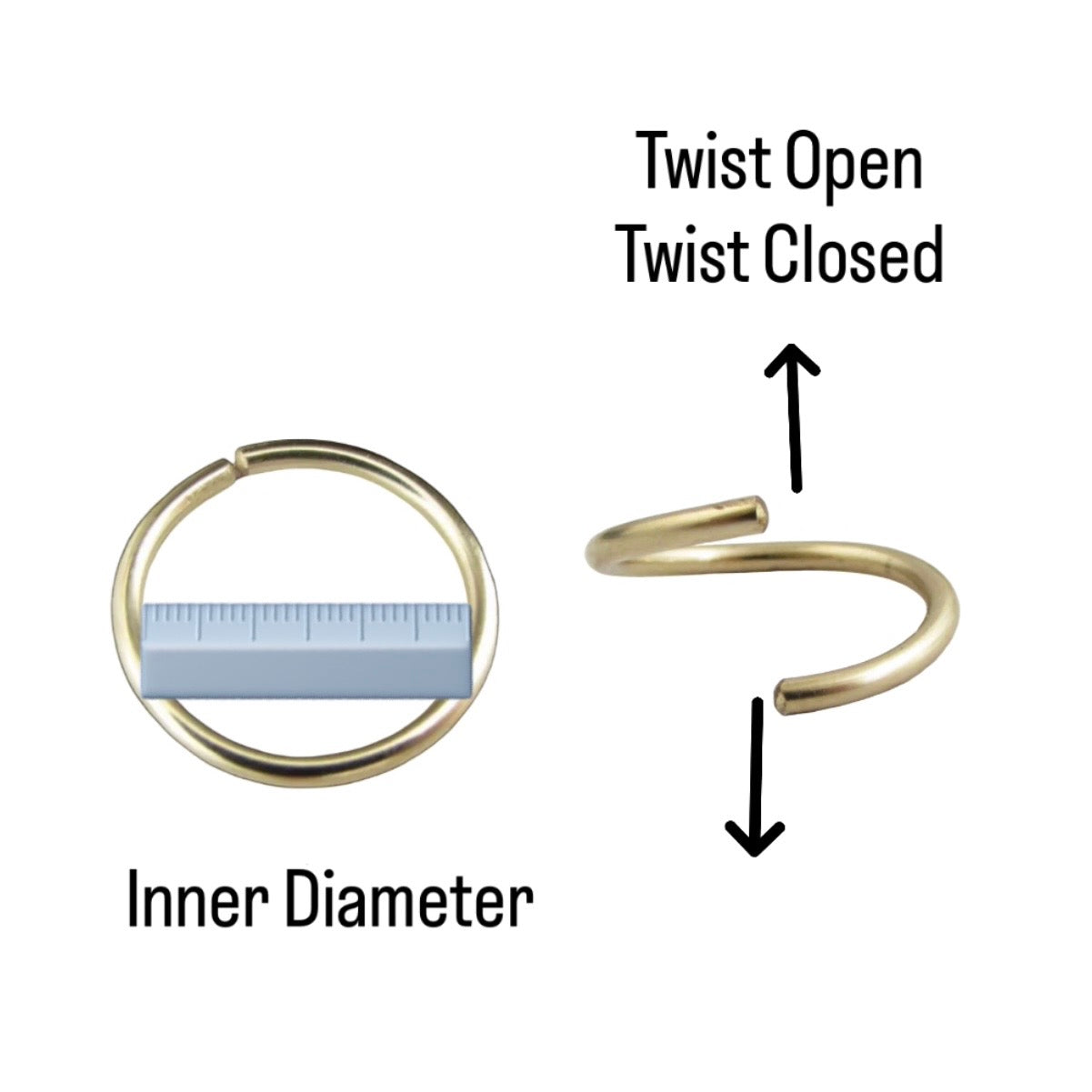 Abstract Removable O-Dangle Belly Ring - Gold, Rose Gold, Silver, Niobium - 16ga 14ga 12ga