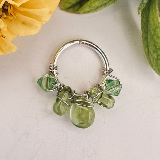Healing Crystal Peridot Cartilage Hoop - 18ga 20ga