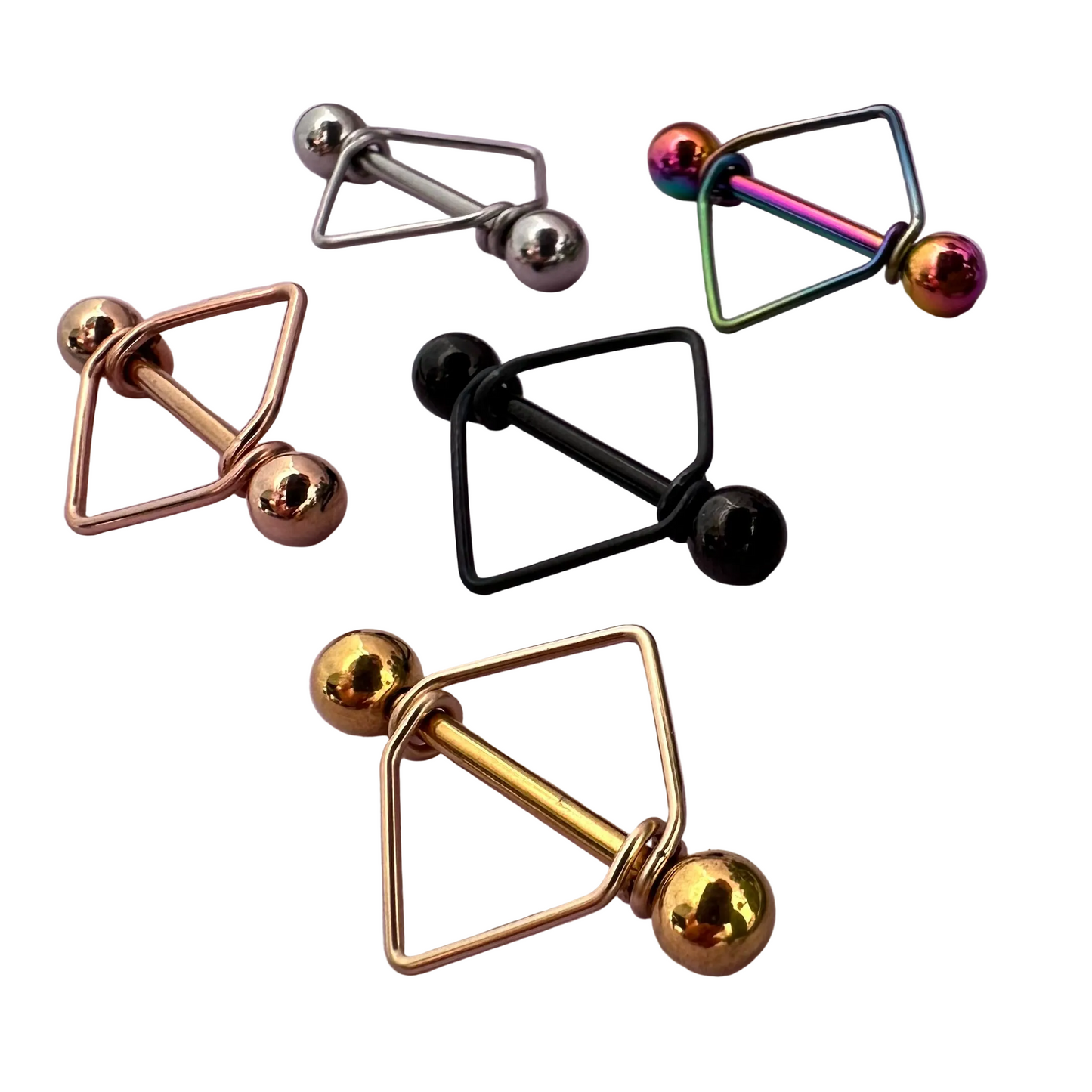 Simple Diamond Frame Nipple Shield 316L Stainless Steel - 1pc