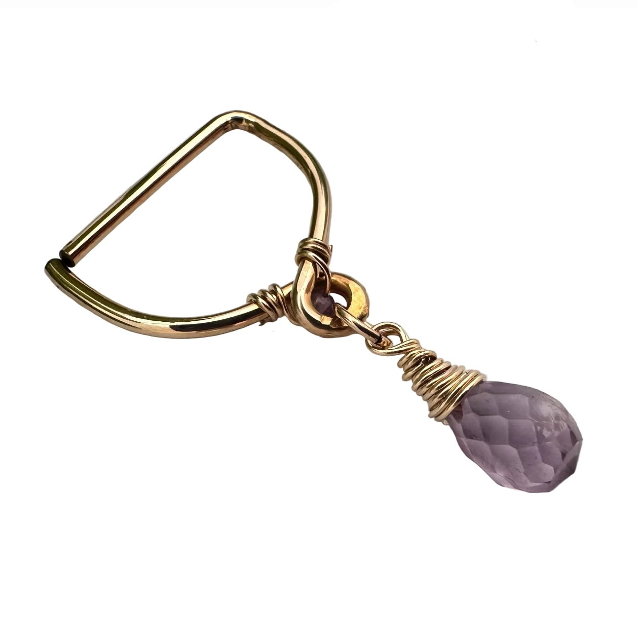 Grecian Amethyst Briolette Dangle Seamless Nipple Ring
