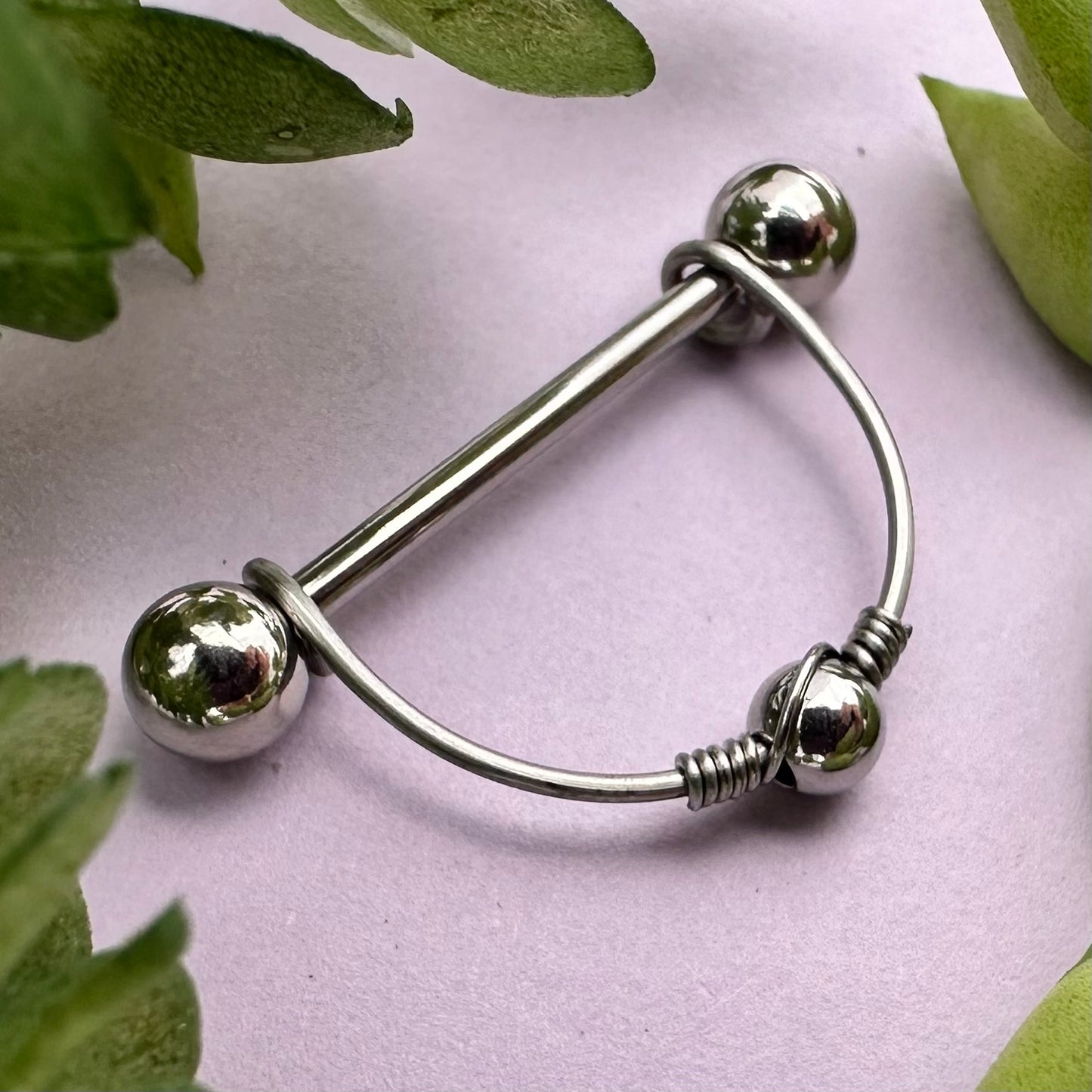 Beaded Nipple Ring 316L Stainless Steel - 1pc