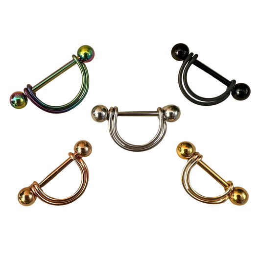Double Banded Smooth Nipple Ring 316L Stainless Steel - 1pc