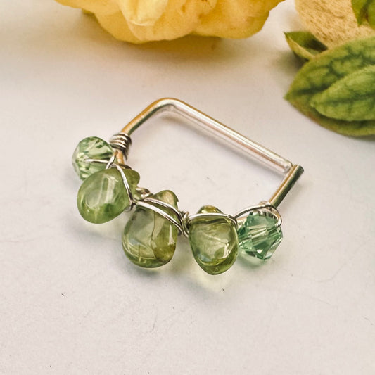 Healing Crystal Peridot Seamless Nipple Ring