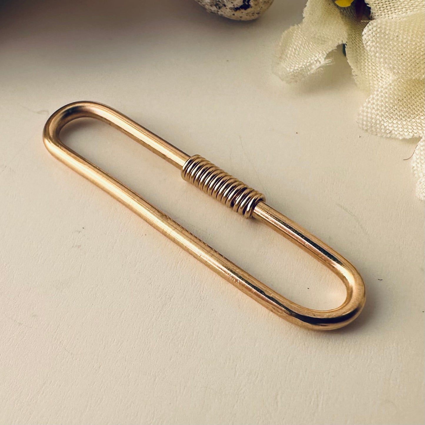 Simple Pierced Industrial Ear Bar Yellow Gold Fill