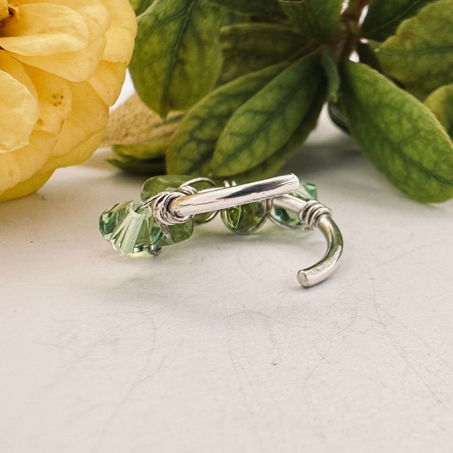 Healing Crystal Peridot Cartilage Hoop - 18ga 20ga