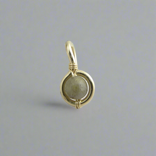 Gemstone Non Dangle Belly Ring - Yellow Gold Fill 16ga