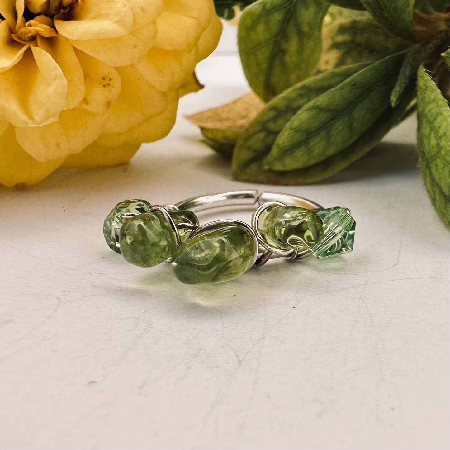 Healing Crystal Peridot Cartilage Hoop - 18ga 20ga