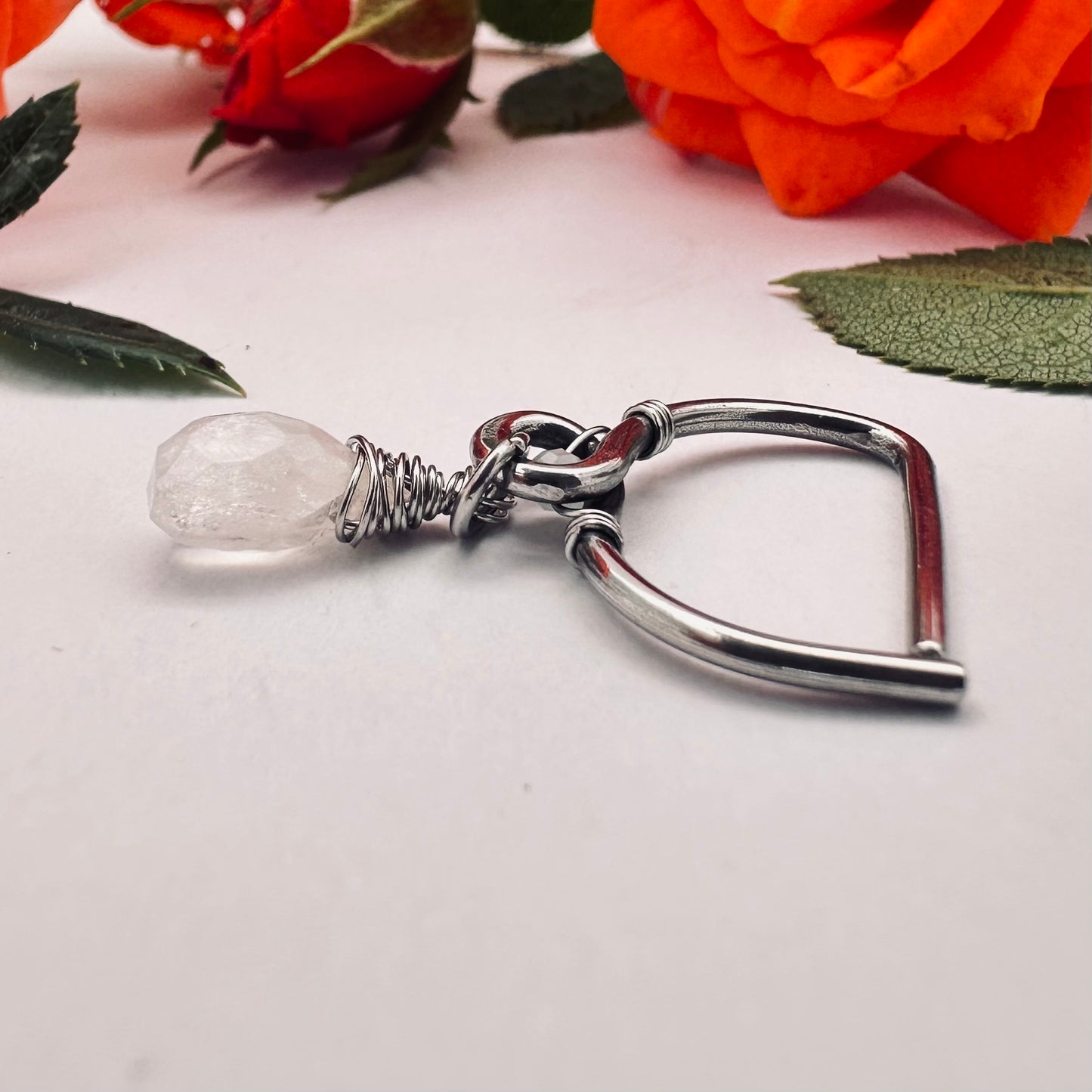 Grecian Briolette Dangle Seamless Nipple Ring - 316L Stainless Steel