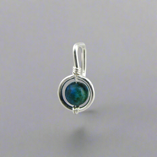 Gemstone Non Dangle Belly Ring - Argentium Silver 18ga