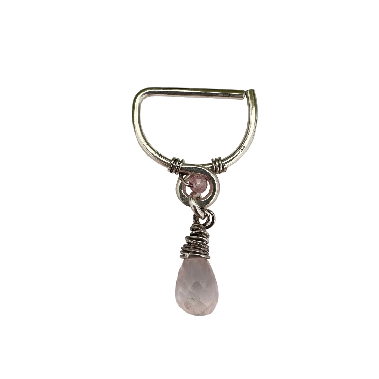 Grecian Rose Quartz Briolette Dangle Seamless Nipple Ring