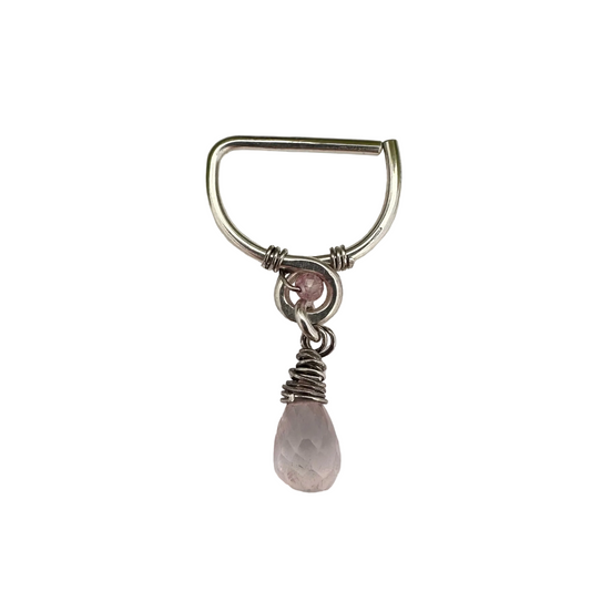 Grecian Rose Quartz Briolette Dangle Seamless Nipple Ring