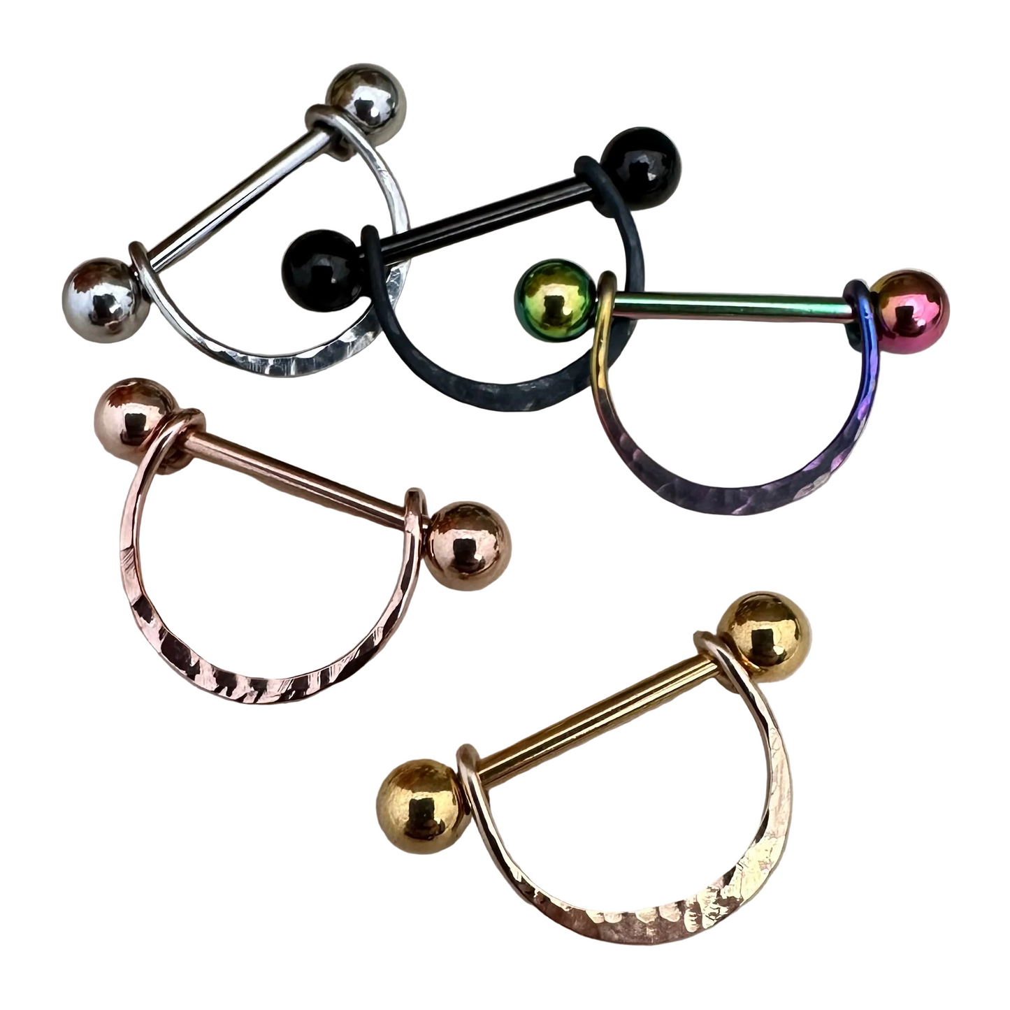 Chic Textured Nipple Ring 316L Stainless Steel - 1pc