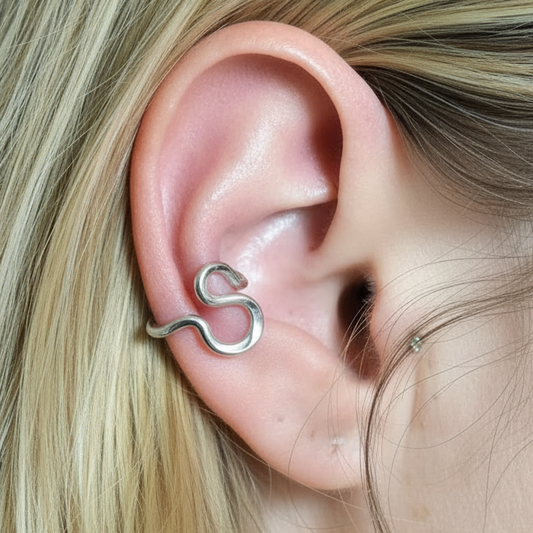 Abstract Conch Hoop - Gold, Rose Gold, Silver, Niobium - 20-14ga