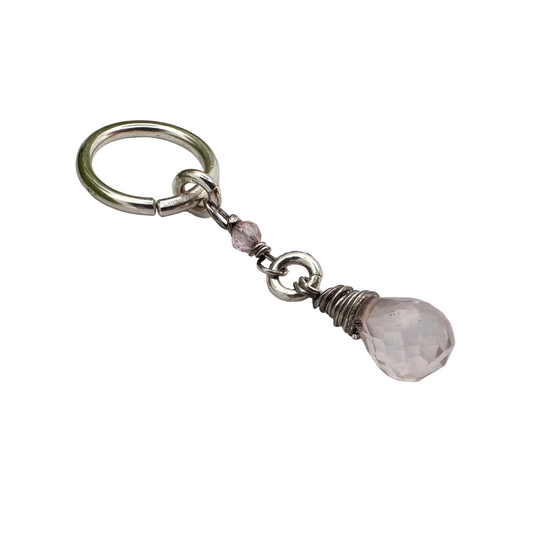 Grecian Briolette Removable Long Dangle Cartilage Hoop - 18ga 20ga Sterling Silver